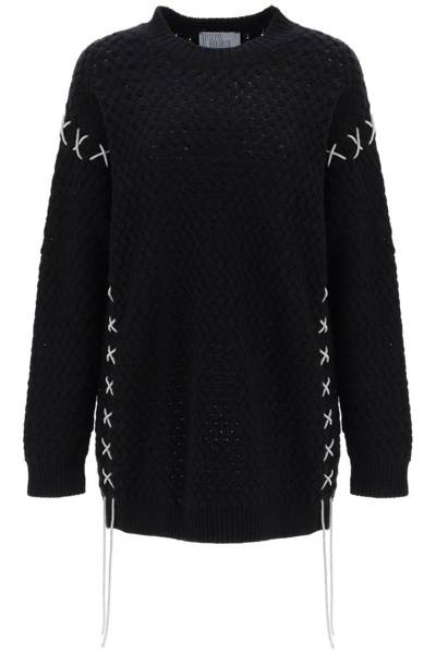 Shop Giuseppe Di Morabito Long Sleeved Knitted Dress In Black