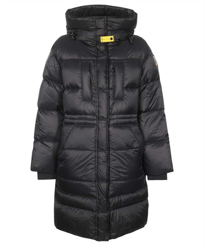 Shop Parajumpers Eira Long Hooded Down Coat In Navy