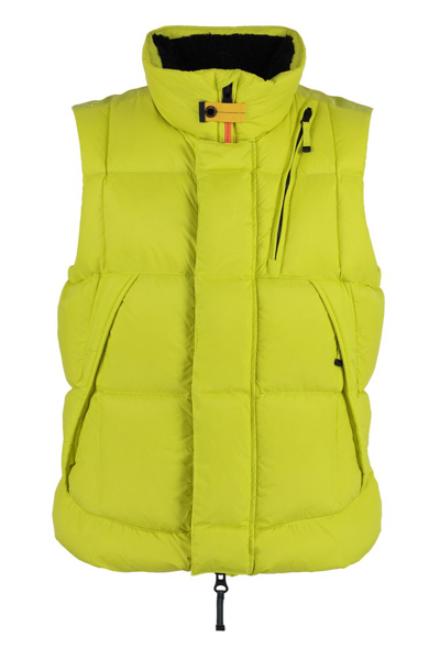 Shop Parajumpers Wilbur Logo Patch Padded Vest In Yellow