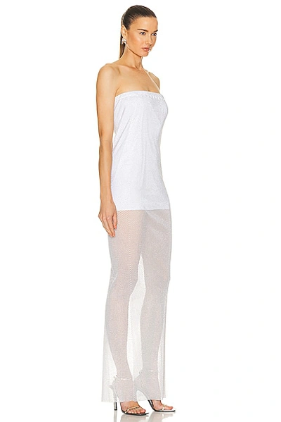 Santa Maxi Dress With Open Shoulders In White