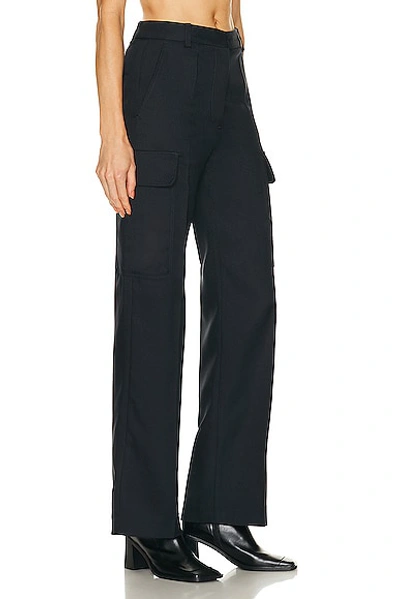 Stella Mccartney Tailored Straight Leg Cargo Trousers In Ink