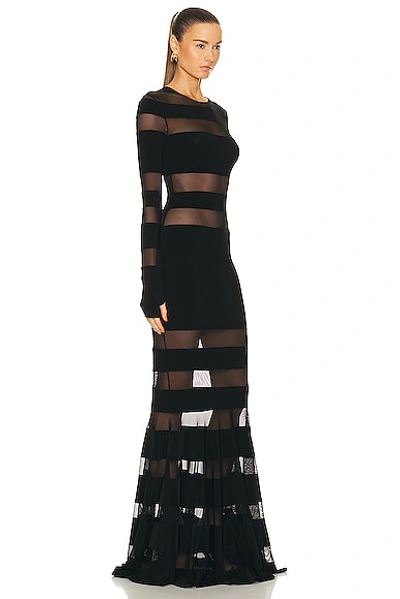 Shop Norma Kamali Spliced Fishtail Gown In Black