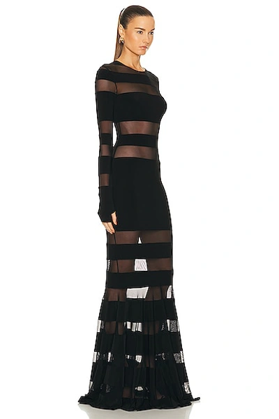 Norma Kamali Black Crewneck Dress With Fishtail Design In Black