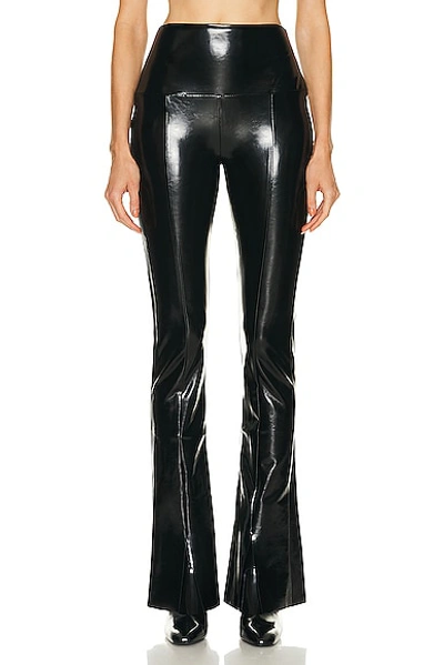 Shop Norma Kamali Faux Leather Spat Legging In Black