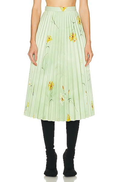 Shop Balenciaga Printed Skirt In Green