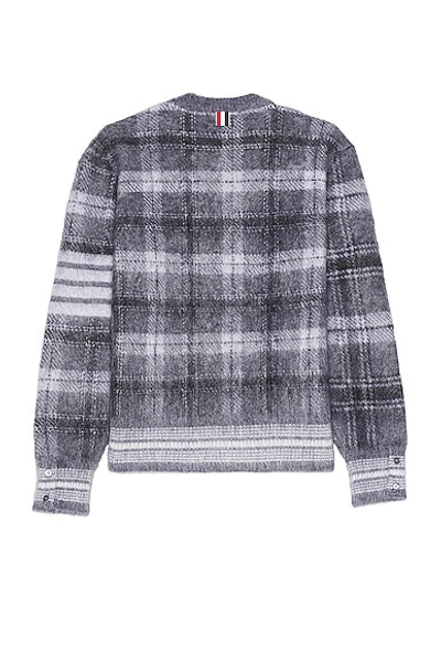 Thom Browne Wool Check Pattern Pullover In Medium Grey
