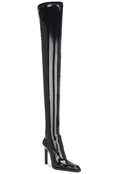 Saint Laurent Nina Over The Knee Boot In Noir