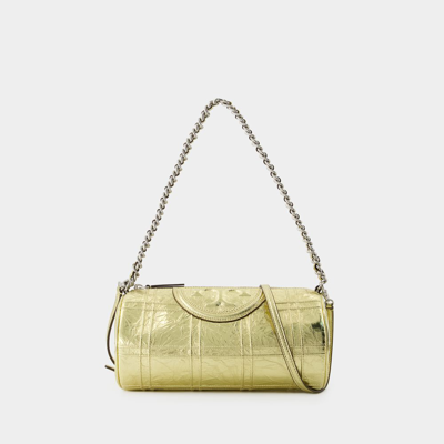 TORY BURCH FLEMING SOFT BARREL BAG - TORY BURCH - LEATHER - GOLD 