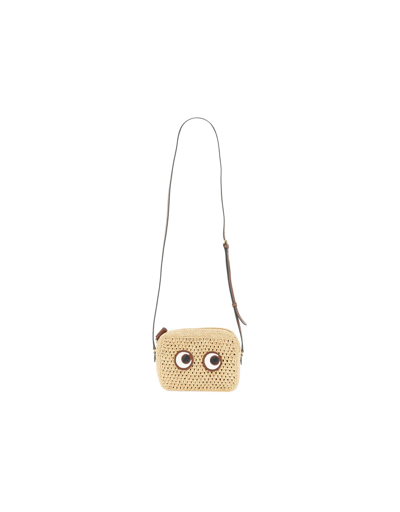 Shop Anya Hindmarch Designer Handbags Eyes Shoulder Bag In Neutres