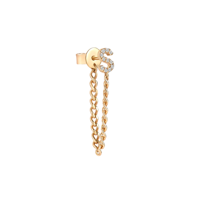 Shop Sarah Chloe Amelia Chain Earring In 14k Yellow Gold