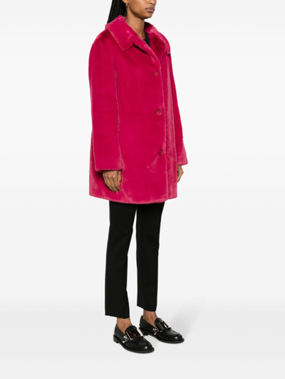 Shop Ps By Paul Smith Faux Fur Coat In Red