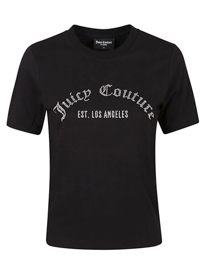 Shop Juicy Couture Logo Cotton T-shirt In Black