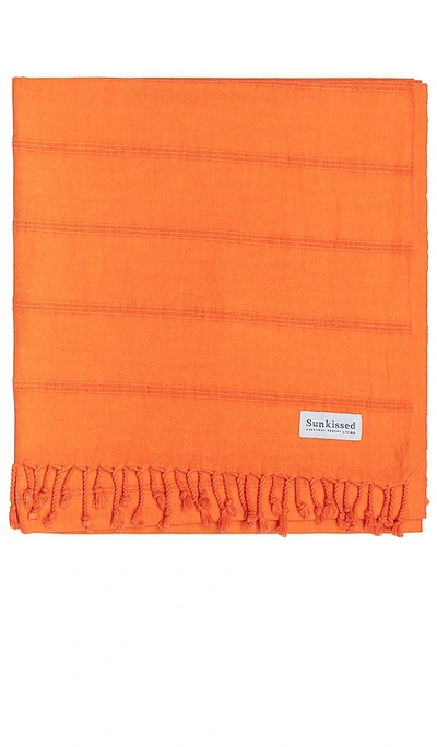 Sunkissed Jaipur Sand Free Beach Towel In Orange