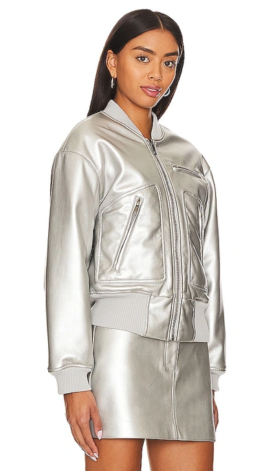 Shop Apparis Chaz Metallic Jacket In Metallic Silver