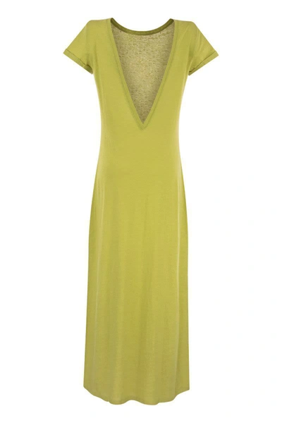 Shop Majestic Filatures Dress With Back Neckline In Green