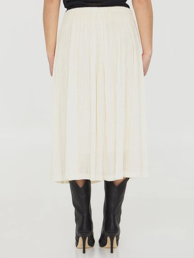 Shop Jil Sander Pleated Midi Skirt In Ivory