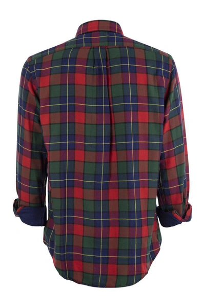 Shop Polo Ralph Lauren Custom-fit Checked Shirt In Red/blue