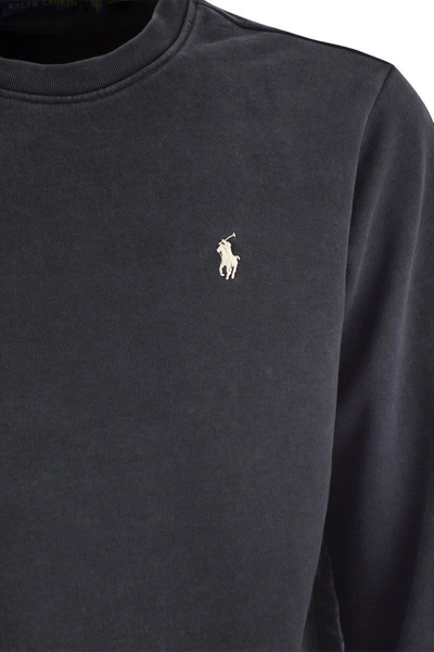 Shop Polo Ralph Lauren Cotton Loopback Sweatshirt In Black