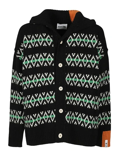Shop Right For Wool Jaquard Cardigan In Black