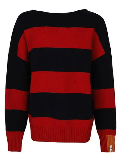 Shop Right For Wool Striped Crewneck Jumper In Red