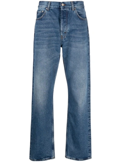 Shop Séfr Straight Cut Denim Jeans In Blue