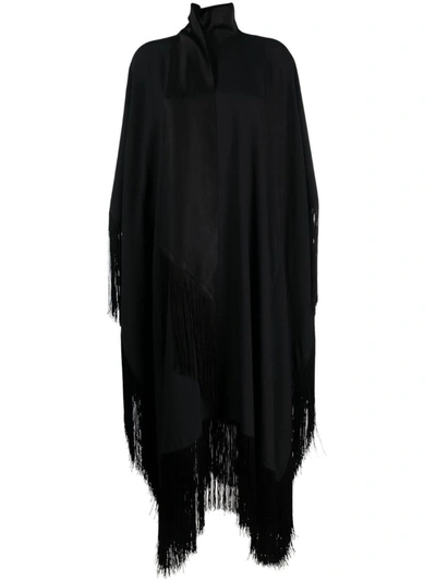 Shop Taller Marmo Mrs Ross Fringed Detail Long Kaftan In Black