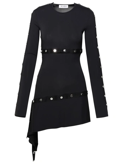Attico Studded Asymmetric Convertible Dress In Black