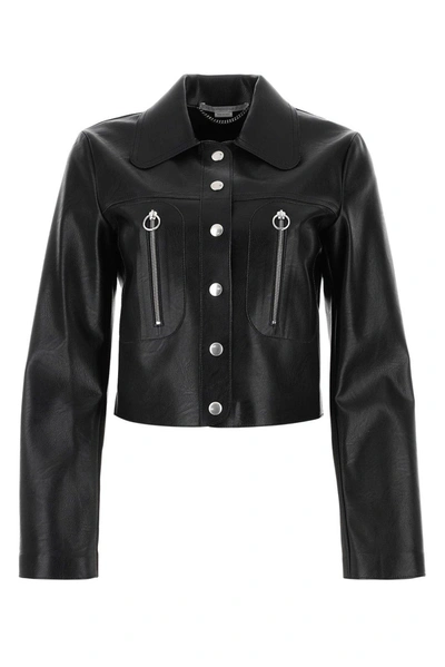 Shop Stella Mccartney Collared Button-up Jacket In Nero