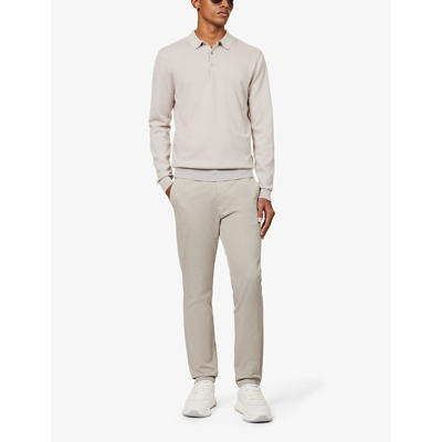 Shop Arne Men's Stone Tapered-leg Mid-rise Stretch-cotton Trousers