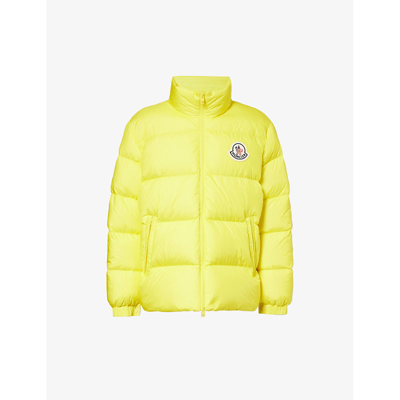 Shop Moncler Men's Yellow Citala Brand-patch Regular-fit Shell-down Jacket