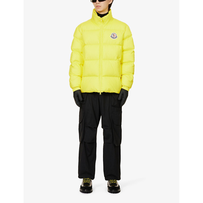 Shop Moncler Men's Yellow Citala Brand-patch Regular-fit Shell-down Jacket