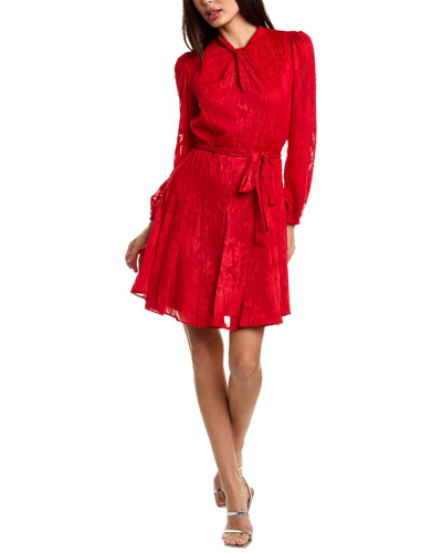 Shop Julia Jordan Burnout Lurex Mini Dress In Red