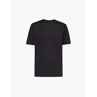 Shop Arne Mens Black Luxe Brand-embroidered Stretch-jersey T-shirt