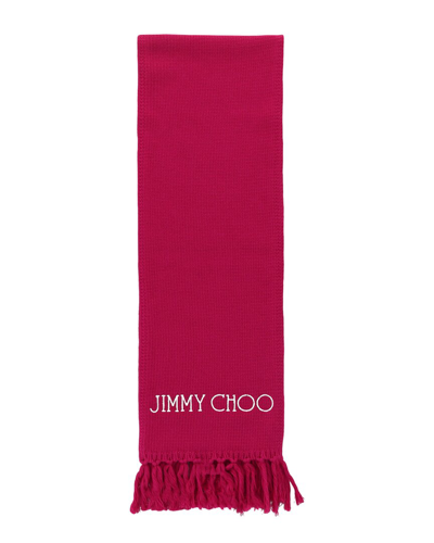 Shop Jimmy Choo Wool Scarf In Pink