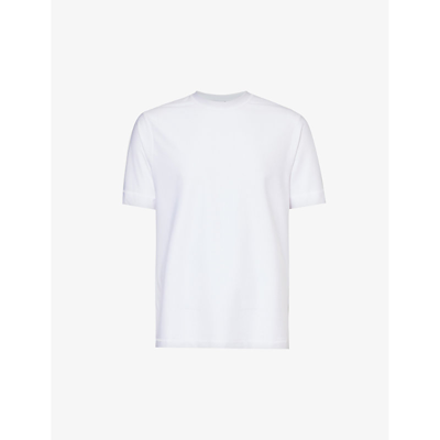 Shop Arne Men's White Performance Brand-print Stretch-mesh T-shirt