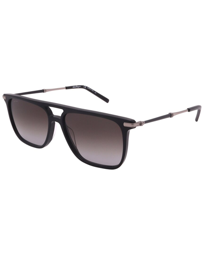 Shop Ferragamo Unisex Sf966s 57mm Sunglasses In Black