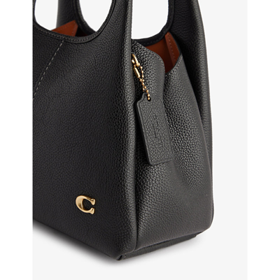 Shop Coach Women's B4/black Lana Leather Shoulder Bag