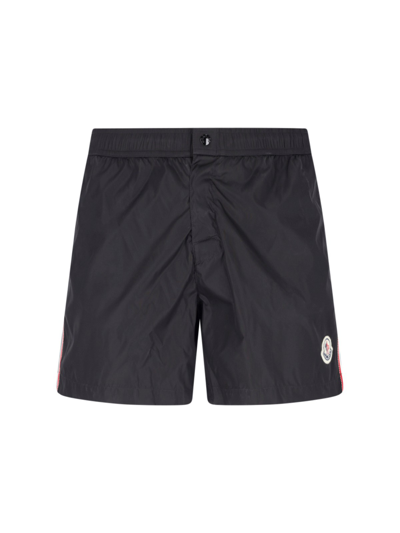 Shop Moncler Swim Shorts In Black  