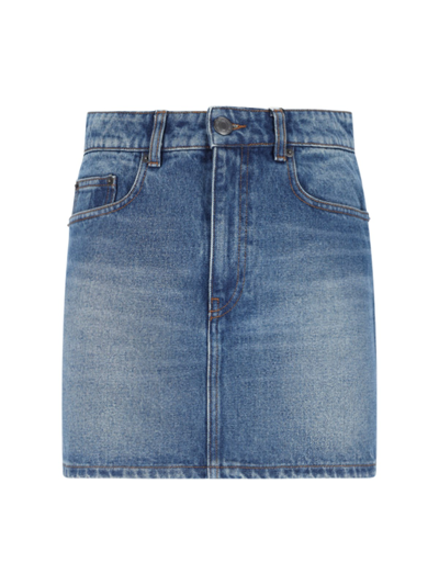 Shop Ami Alexandre Mattiussi Denim Mini Skirt In Blue