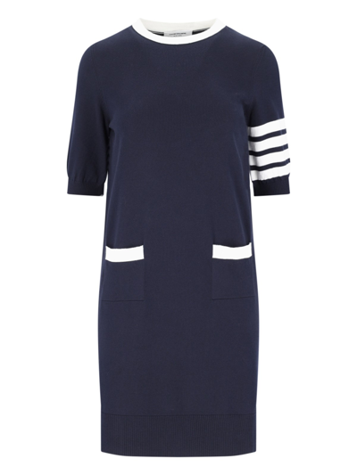 Shop Thom Browne 'hector' Mini Dress In Blue