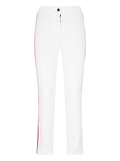 Shop Moncler Technical Pants Tricolor Detail In White
