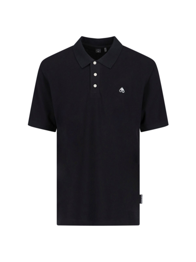 Shop Moose Knuckles Logo Polo Shirt In Black  