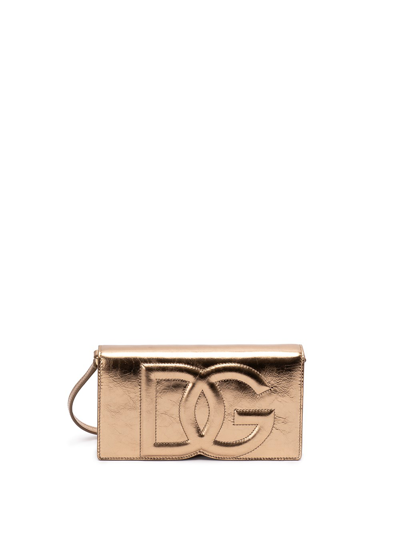 Shop Dolce & Gabbana Dg Logo Phone Bag In Metallic