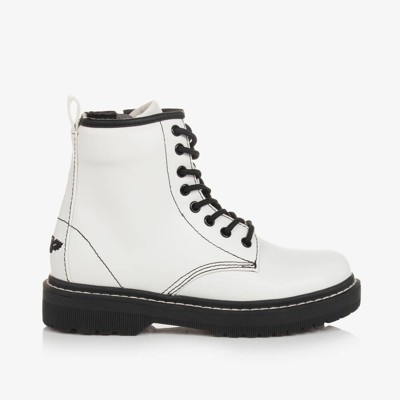 Shop Lelli Kelly Girls White & Black Faux Leather Boots