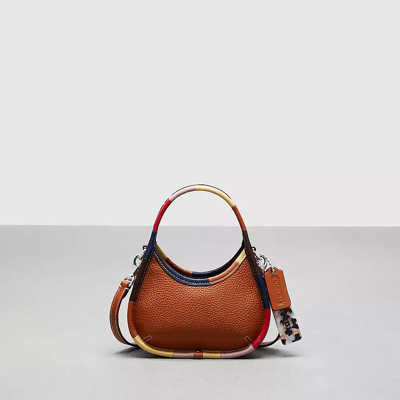 Shop Coach Mini Ergo Bag With Crossbody Strap In Topia Leather With Upcrafted Scrap Binding In Burnished Amber Multi