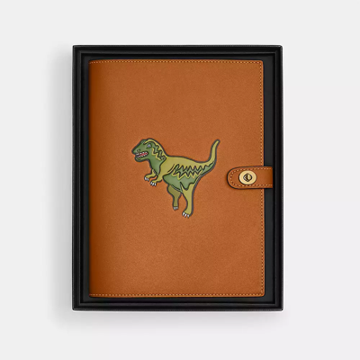 Coach Notebook With Rexy In Brass/hazelnut