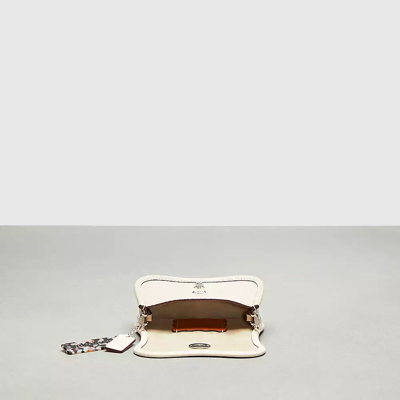 Shop Coach Mini Wavy Dinky Bag With Crossbody Strap In Topia Leather In Cloud