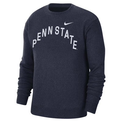 Shop Nike Penn State  Men's College Crew-neck Sweatshirt In Blue