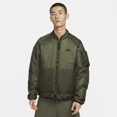 Shop Nike Men's  Sportswear Tech Therma-fit Loose Insulated Jacket In Green