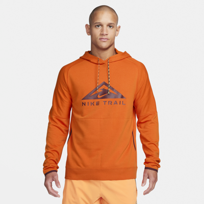Shop Nike Men's Trail Magic Hour Dri-fit Running Hoodie In Orange